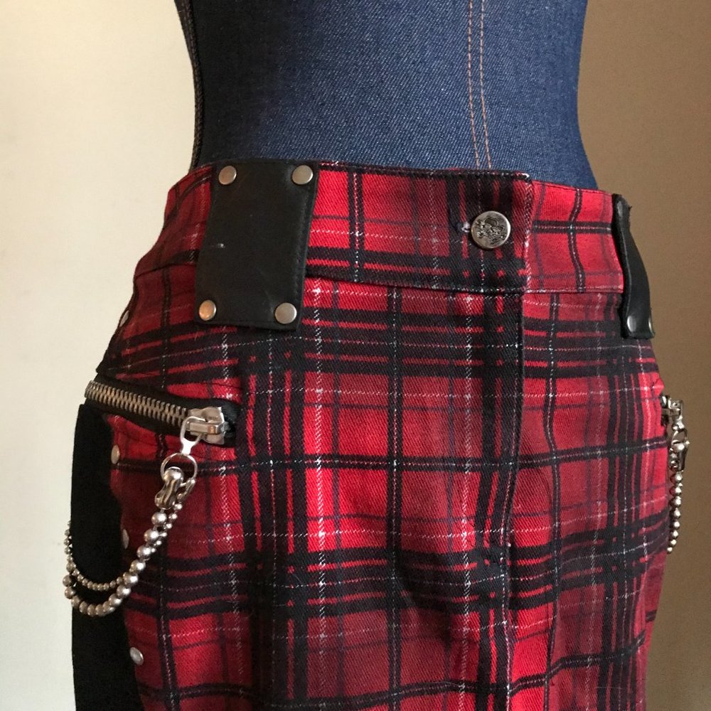 Vintage Lip Service Plaid Pencil Skirt